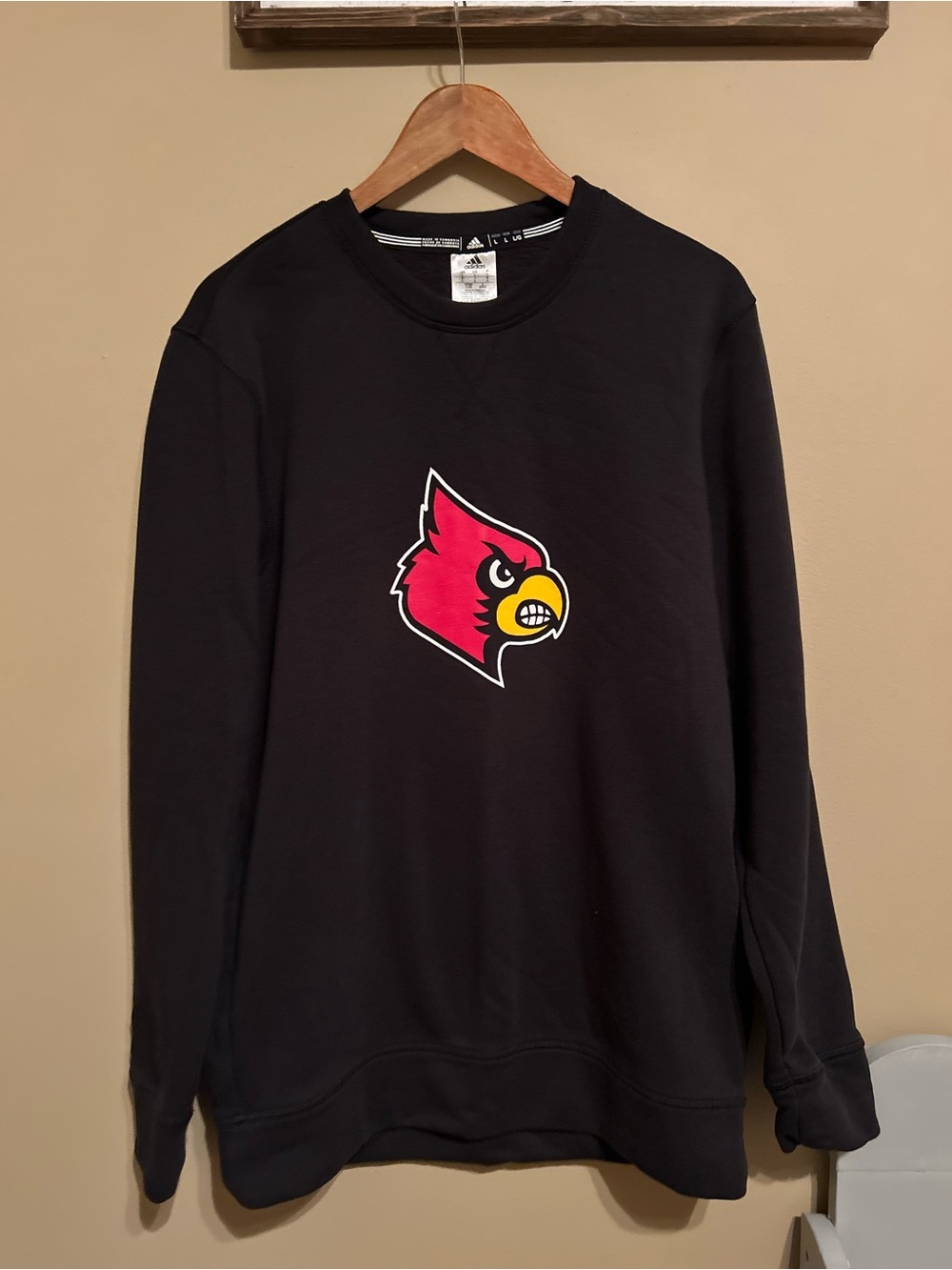 adidas Black Crewneck Sweatshirt with Cardinals Logo